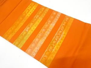 横段に花唐草模様織り出し　名古屋帯